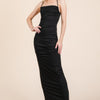 Asymmetry Ruched Double Layered Maxi Dress