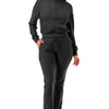 Thermal Crop Jacket With Flare Pants Set