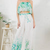 Printed Crop Top & Wide Leg Long Pants Set