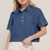 Short Sleeve Boxy Denim Shirt