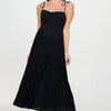 Solid Smocked Ruffle Maxi Dress