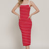 Straight Neck Stripe Spring Sweater Dress