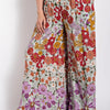 Flare Wide Leg And Waist Smocked Pants With Side Pocket
