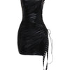 Side Open Lace Up Tube Dress