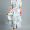 Vibrant Ruffle Smocked Midi Dress