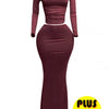 Plus Size One Side Off Shoulder Top & Skirt Set