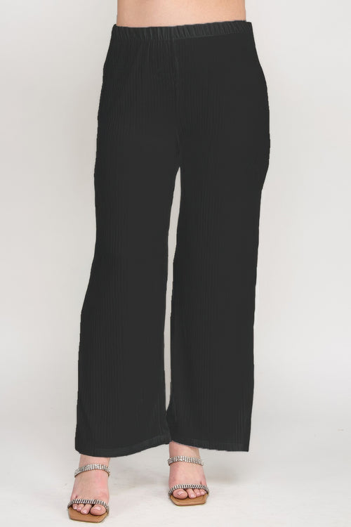 Plus Size Crinkle Knit Pants