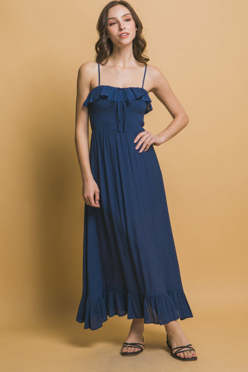 Smocked Ruffle Maxi Dress