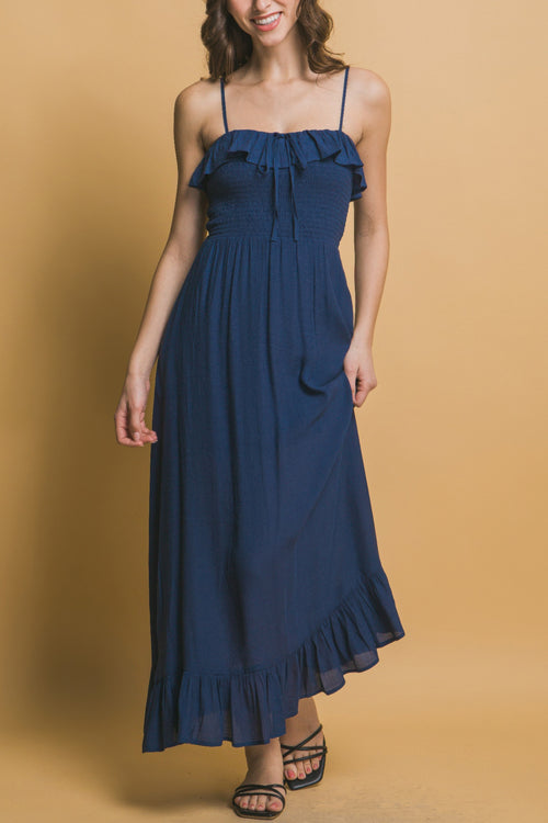 Smocked Ruffle Maxi Dress