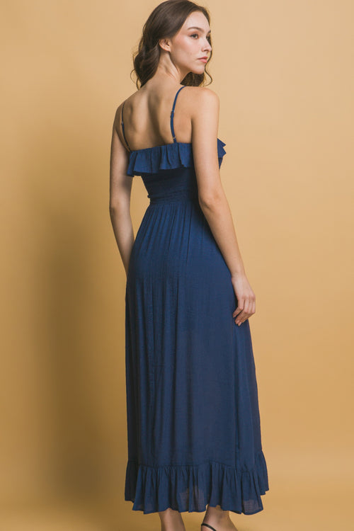 Smocked Ruffle Maxi Dress