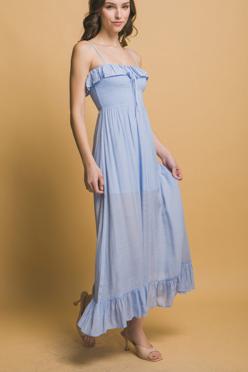 Smocked Ruffle Maxi Dress