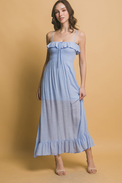 Smocked Ruffle Maxi Dress