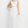 Jewel Waist-tie Lace Maxi Dress