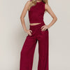 Sleeveless Top & Crinkle Knit Pants Set