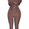 Lose Fit Shimmer Top And Capri Set
