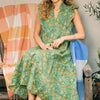 Floral Garden Print Tiered Maxi Dress