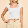 Square Neck Cap Sleeve Top