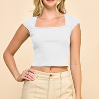 Square Neck Cap Sleeve Top