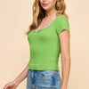 Scoop Neck W/mini Notch W/o Seaming Rib Tee