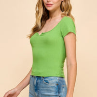 Scoop Neck W/mini Notch W/o Seaming Rib Tee