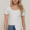 Short Slv Snap Button Rib Bodysuit