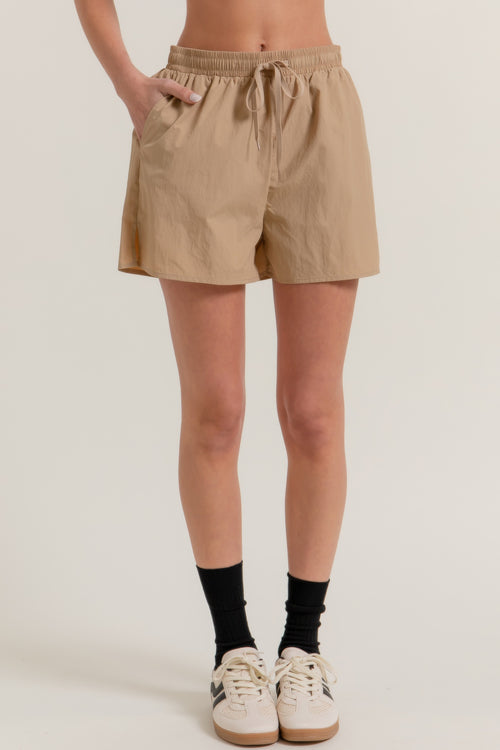 Anorak Side Slit Workout Shorts