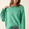Solid Rib-knit Oversized Boatneck Sweater