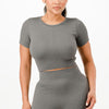 Ribbed Seamless T-shirt And Bike Shorts Set