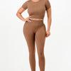 Ribbed Seamless T-shirt And Leggings Set