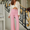 High Waist Pants With Buckle Belt