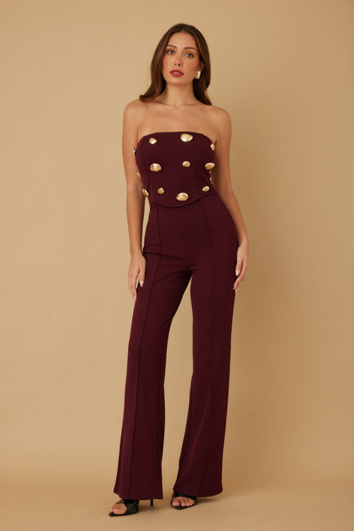 Multi Flat Mirror Stone Jumpsuit