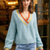 Overlap V Neck Sweater