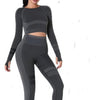 Seamless Long Sleeve Solid Yoga Set