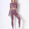 Seamless Long Sleeve Solid Yoga Set