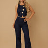 Crop Vest Casual Sets