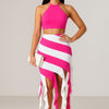 Asymmetric Crop Skirt Set