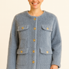 Textured Woven Button-front Jacket