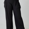 Plus Size Wide-leg Pants W Side Drawstring Detail