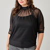 Plus Size Draped Mesh Top With Tank