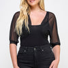 Plus Size Solid Mesh Bolero