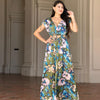 Satin Floral Cut Out Straight Leg Jumpsuit