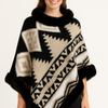 Tribal Luxe Faux Fur Trim Poncho