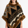 Tribal Luxe Faux Fur Trim Poncho