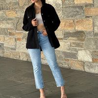 Oversized Corduroy Shacket Button Down Utility