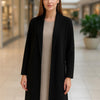 Collard Neck Drop Shoulder Pocket Cardigan