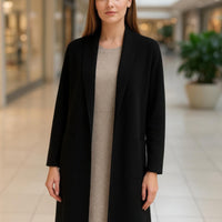 Collard Neck Drop Shoulder Pocket Cardigan