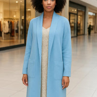 Premium Long Maxi Cardigan With Pockets Stretch