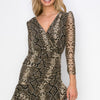 Woman Side Ruched Wrap Snake Print Mini Dress
