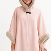 Hooded Faux Fur Trim Cape