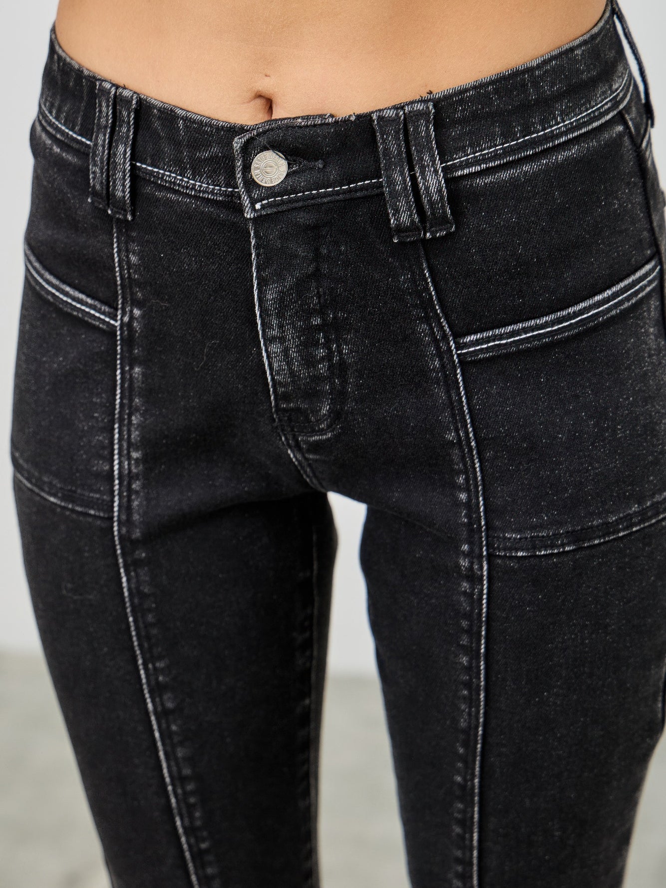 Mid Rise Slim Straight In Black Acid mid rise slim straight jeans featuring stylish black acid wash design.